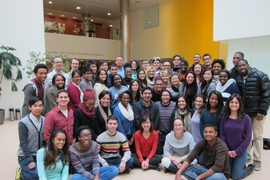 54 students from the University of Puerto Rico, Barry University, Hunter College, York College, Howard University, Spelman College, the University of Maryland at Baltimore County, Georgia Perimeter College, the New York Institute of Technology, and San Diego State University brave the cold weather to attend the Quantitative Methods Workshop at MIT.