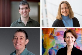 2015 MIT MacVicar Fellows (clockwise from top left) Arthur Bahr, Catherine Drennan, Hazel Sive, and Lorna Gibson.