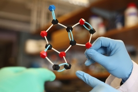 A model representing the structure of the N2,3-ethenoguanine DNA adduct, which is a common type of DNA damage caused by inflammation or exposure to industrial chemicals such as vinyl chloride.