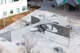 An aerial view of the Collier Memorial.