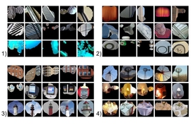 The first layers (1 and 2) of a neural network trained to classify scenes seem to be tuned to geometric patterns of increasing complexity, but the higher layers (3 and 4) appear to be picking out particular classes of objects.