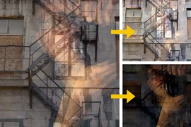 MIT researchers have created a new algorithm that, in a broad range of cases, can automatically remove reflections from digital photos. On the left is the original photo taken through a window, with the photographer's reflection clearly visible. On the right, the reflection has been separated from the photo. 