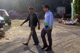 Yashraj Narang SM '13 (right) conducted a comprehensive survey of above-knee amputees in India to understand their unique user-needs and the performance of their current prostheses.