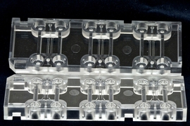In AIM Biotech's microfluidics device, liver cancer spheroids can be co-cultured with endothelial cells (shown here).