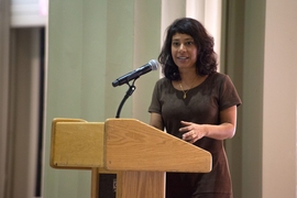 Rinku Sen, president and executive director of Race Forward: The Center for Racial Justice Innovation, speaks at “Whose Lives Matter?: A Community Conversation with Rinku Sen about the Black Lives Matter Movement and Beyond."