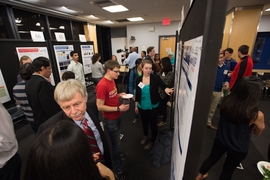SuperUROP students presented an update on their research to MIT faculty and researchers at the SuperUROP mid-year research preview. 