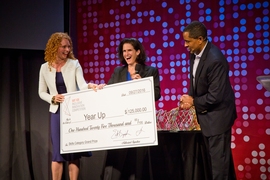 Shawn Jacqueline Bohen, center, national director for strategic growth and impact at skills-development firm Year Up, which was awarded one of the grand prizes in the Sept. 27 competition.