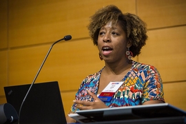 MIT allumna Ticora Jones, chief of HESN, speaks at TechCon