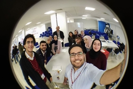 Members of the initial class in computer and data science posed for a selfie as their classes began in Amman, Jordan last week.
