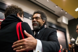 West spoke with audience members after his talk at MIT.