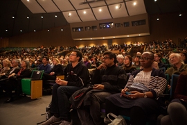 Ma spoke without notes to a rapt audience in MIT’s Kresge Auditorium.