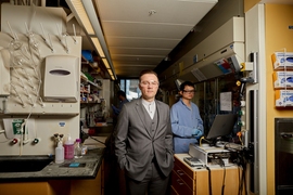 Since joining the MIT faculty in 2011, Brad Pentelute has continued working on anthrax, hoping to develop it as a possible vehicle for delivering drugs across not only cell membranes but also the blood-brain barrier. 
