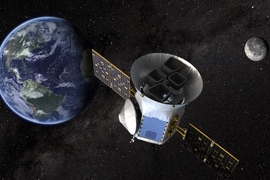 NASA's Transiting Exoplanet Survey Satellite (TESS), shown here in a conceptual illustration, will identify exoplanets orbiting the brightest stars just outside our solar system. TESS will search for exoplanets orbiting stars within hundreds of light-years of our solar system. Looking at these close, bright stars will allow large ground-based telescopes and the James Webb Space Telescope to do fol...
