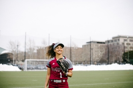 When she’s not in the classroom or in a lab across the world, Joseph can be found with her softball team. Joseph has played varsity softball since her first year at MIT, and considers the team her family.