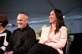 Professors Cynthia Breazeal (Media Arts and Sciences) and Yoel Fink (EECS, Materials Science and Engineering) were among the faculty who addressed the Class of 2022, sharing their experiences as MIT students.