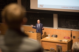 MIT Provost Martin A. Schmidt at an MIT forum about the new MIT Schwarzman College of Computing.