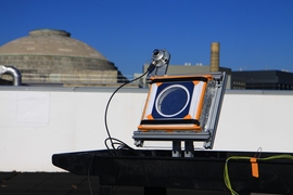 A test device installed on a rooftop at MIT proved the effectiveness of the new insulating material. When placed in sunlight the device heated up to 220 degrees C., even though the outside temperature at the time was about zero degrees.
