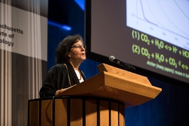 Susan Solomon, the Lee and Geraldine Martin Professor of Environmental Studies and Chemistry at MIT, delivered the symposium's keynote address.
