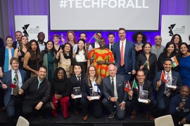The fourth annual Inclusive Innovation Challenge (IIC) featured four winners of the $250,000 grand prize. Here members of all the winning organizations pose with IIC organizers.