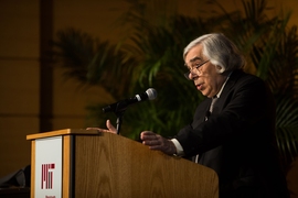 Ernest Moniz, former U.S. Secretary of Energy and founding director of the MIT Energy Initiative, introduced the fourth MIT symposium on climate change.
