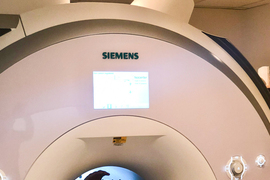 a person enters an MRI