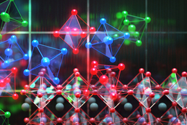 perovskite crystals shown as the colorful units