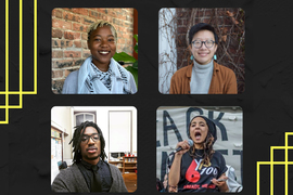 “Reimagining Public Safety,” an online event hosted by MIT on February 4, included a panel discussion among activists about the national “defund the police” movement.  Image: Clockwise from top left: Trina Reynolds-Tyler, Alex Y. Ding, Asha Ransby-Sporn, and Nino Brown.