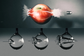 bullet going through an apple