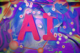 review of related literature about science example Large red text says “AI” in front of a dynamic, colorful, swirling background. 2 floating hands made of dots attempt to grab the text, and strange glowing blobs dance around the image.