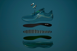 Striv’s shoe sole that can track force, movement, and form for runners and other athletes.
