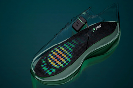 Rendering of the sole shows an array of sensors.