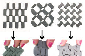 Three examples of the meta-antenna retracting and expanding into symmetric patterns.