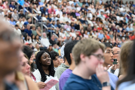 A large audience of people