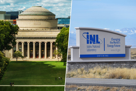 MIT’s Great Dome and a Idaho National Laboratory sign