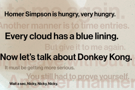 An array of sentences with some much bolder in color than others