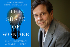 The Shape of Wonder book cover, and Alan Lightman