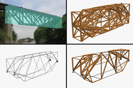 The Lockport truss bridge photo shows the current trusses, and then three designs show trusses with different materials.