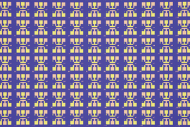 Extreme closeup of a chip shows a grid of blocky “X”-shaped parts.