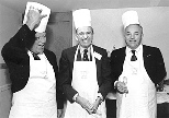 Left to right: Cambridge City Manager Robert W. Healy, Chairman of the MIT Corporation Alex d'Arbeloff, Cambridge Mayor Francis H. Duehay.