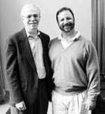 Institute Professor Thomas L. Magnanti, dean of engineering (left) and Peter Path�, general manager, Microsoft Research, University Relations.