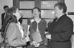 The Quarter Century Club welcomes new members (left to right) Bonny Kellermann, recording secretary in the Treasurer's Office; Bonnie Jones, manager of Alumni/ae Recognition Services; and Campus Police Chief Anne Glavin.