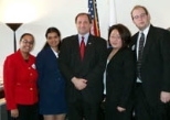 Left to right: Johanna Hardy of the MIT Washington Office, MIT student Richa Shyam, Rep. Michael Capuano, and MIT students Sandra Pae and Chris Salthouse during their Washington visit.
