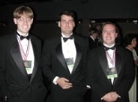 Left to right: Eric Wilhelm, Professor Joseph Jacobson and Colin Bulthaup at the Collegiate Inventors award ceremony