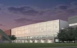 Architect's rendering of the completed sports and fitness center, adjacent to Kresge Auditorium (left) and the Stratton Student Center.