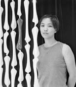 Helen Lee (SB 2000) with her Blanket of glass bones.