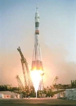 Launch of the ISS Expedition One crew commanded by MIT graduate William M. Shepherd on a Soyuz rocket from the Baikonur Cosmodrome on October 31, 2000.