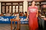 Susan Murcott leads a water treatment workshop at the 2nd International Women and Water Conference, Kathmandu, Nepal.