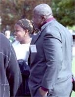 Kezia Charles (left), a sophomore in mathematics, showed her father Carlos (right) and sister Adisa around campus during Family Weekend. The two were visiting from Trinidad.