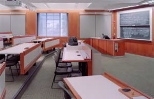 Room 3-370, one of three classrooms that has been extensively renovated to include the latest video technology and other electronics.