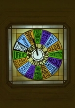 The newly restored skylight in Lobby 7 was the focus of a recent hack--the "Wheel of Tuition."